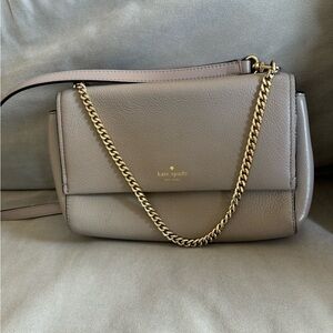 Chain-Link Trimmed Leather Shoulder Bag